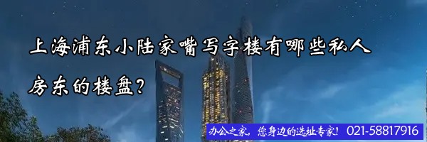 上海浦東小陸家嘴寫字樓有哪些私人房東的樓盤？